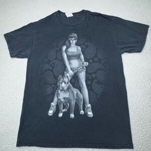 Paisley Shirt Men Medium Pitbull Skull Calavera Catrina Muertos Dead Fruit Loom